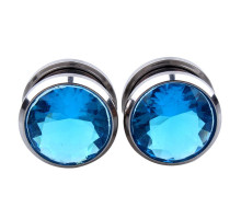 Auskarai tuneliai Diamond Blue, 2vnt; 6mm, 8mm, 10mm, 12mm, 14mm, 16mm