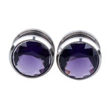 Auskarai tuneliai Diamond Purple, 2vnt; 6mm, 8mm, 10mm, 12mm, 14mm, 16mm