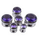 Auskarai tuneliai Diamond Purple, 2vnt; 6mm, 8mm, 10mm, 12mm, 14mm, 16mm