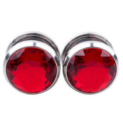 Auskarai tuneliai Diamond Red, 2vnt; 6mm, 8mm, 10mm, 12mm, 14mm, 16mm Auskarai tuneliai Diamond Red, 2vnt; 6mm, 8mm, 10mm, 12mm, 14mm, 16mm