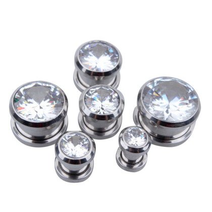 Auskarai tuneliai Diamond White, 2vnt; 6mm, 8mm, 10mm, 12mm, 14mm, 16mm Auskarai tuneliai Diamond White, 2vnt; 6mm, 8mm, 10mm, 12mm, 14mm, 16mm