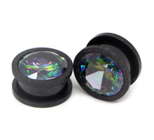 Auskarai tuneliai Diamond Black Plus, 2vnt; 8mm, 10mm, 12mm, 14mm