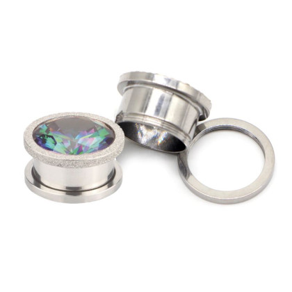 Auskarai tuneliai Diamond White Rainbow, 2vnt; 8mm, 10mm, 12mm, 14mm Auskarai tuneliai Diamond White Rainbow, 2vnt; 8mm, 10mm, 12mm, 14mm