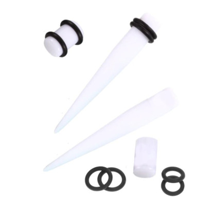 Ausų tunelių išplėtėjų rinkinys Spike White; 4mm, 5mm, 6mm, 8mm, 10mm Ausų tunelių išplėtėjų rinkinys Spike White; 4mm, 5mm, 6mm, 8mm, 10mm