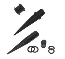 Ausų tunelių išplėtėjų rinkinys Spike Black; 4mm, 5mm, 6mm, 8mm, 10mm