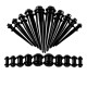 Ausų tunelių išplėtėjų rinkinys Spike Black; 4mm, 5mm, 6mm, 8mm, 10mm