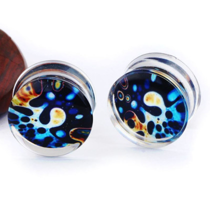 Auskarai tuneliai Acryl Starry sky, 2vnt; 6mm, 8mm, 10mm, 12mm, 14mm, 16mm Auskarai tuneliai Acryl Starry sky, 2vnt; 6mm, 8mm, 10mm, 12mm, 14mm, 16mm