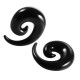 Auskarai spiraliniai tuneliai sraigės Snail Black, 2vnt; 2mm, 3mm, 4mm, 5mm, 6mm, 8mm