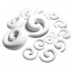 Auskarai spiraliniai tuneliai sraigės Snail White, 2vnt; 2mm, 3mm, 4mm, 5mm, 6mm, 8mm
