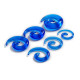 Auskarai spiraliniai tuneliai sraigės Snail Blue, 2vnt; 2mm, 3mm, 4mm, 5mm, 6mm, 8mm
