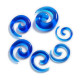 Auskarai spiraliniai tuneliai sraigės Snail Blue, 2vnt; 2mm, 3mm, 4mm, 5mm, 6mm, 8mm