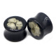 Auskarai tuneliai Acryl 3D Skull, 2vnt; 8mm, 10mm, 12mm, 14mm, 16mm, 18mm