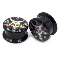 Auskarai tuneliai Acryl Devil, 2vnt; 5mm, 6mm, 8mm, 10mm, 12mm, 14mm