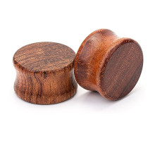 Auskarai tuneliai mediniai Wood Plug, 2 vnt; 8mm, 10mm, 12mm, 14mm, 16mm, 18mm, 20mm