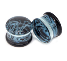 Auskarai tuneliai Glass Steam Blue 2vnt; 8mm, 10mm, 12mm, 14mm