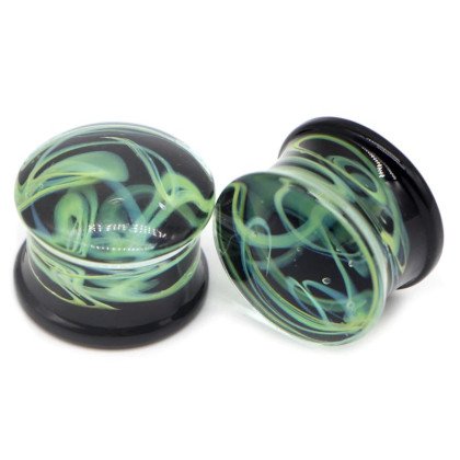 Auskarai tuneliai Glass Steam Green 2vnt; 8mm, 10mm, 12mm, 14mm Auskarai tuneliai Glass Steam Green 2vnt; 8mm, 10mm, 12mm, 14mm