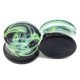 Auskarai tuneliai Glass Steam Green 2vnt; 8mm, 10mm, 12mm, 14mm