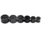 Auskarai tuneliai mediniai Black Wood Skull, 2 vnt; 8mm, 10mm, 12mm, 14mm, 16mm, 18mm