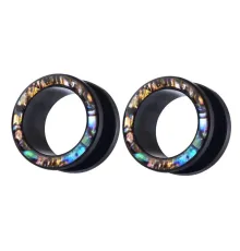 Auskarai tuneliai Moon Acryl, 2vnt; 8mm, 10mm, 12mm, 14mm, 16mm, 18mm
