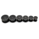 Auskarai tuneliai Net Black, 2vnt; 6mm, 8mm, 10mm, 12mm, 14mm, 16mm