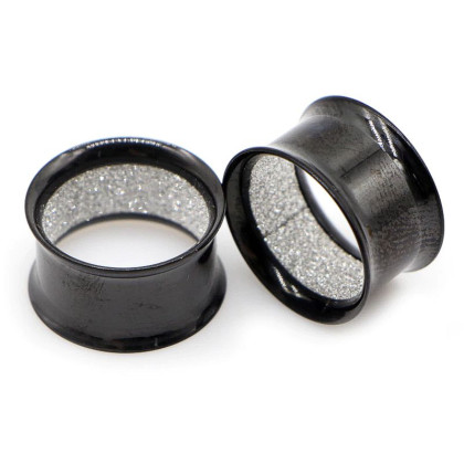 Auskarai tuneliai Shine Black, 2vnt; 8mm, 10mm, 12mm, 14mm Auskarai tuneliai Shine Black, 2vnt; 8mm, 10mm, 12mm, 14mm