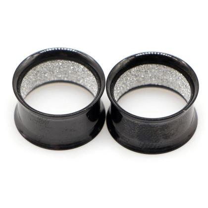 Auskarai tuneliai Shine Black, 2vnt; 8mm, 10mm, 12mm, 14mm Auskarai tuneliai Shine Black, 2vnt; 8mm, 10mm, 12mm, 14mm