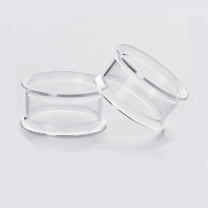 Auskarai tuneliai Transparent Acryl, 2vnt; 6mm, 8mm, 10mm, 12mm, 14mm, 16mm, 18mm, 20mm, 22mm