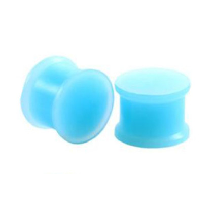 Auskarai tuneliai silikoniniai kamščiai Soft Blue Plug, 2vnt; 4mm, 6mm, 8mm, 10mm, 12mm, 14mm