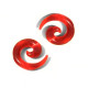 Auskarai spiraliniai tuneliai sraigės Snail Red, 2vnt; 2mm, 3mm, 4mm, 5mm, 6mm, 8mm