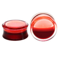 Auskarai tuneliai Acryl Liquid Blood, 2vnt; 10mm, 12mm, 14mm, 16mm, 18mm