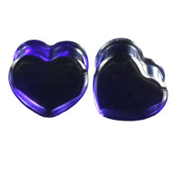 Auskarai tuneliai Acryl Heart Purple, 2vnt; 8mm, 10mm, 12mm, 14mm, 16mm, 18mm, 20mm