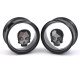 Auskarai tuneliai Skull Crystal Black, 2vnt; 8mm, 10mm, 12mm, 14mm, 16mm