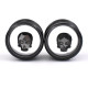 Auskarai tuneliai Skull Crystal Black, 2vnt; 8mm, 10mm, 12mm, 14mm, 16mm