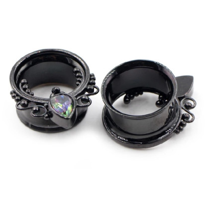 Auskarai tuneliai Teardrop black, 2 vnt; 8mm, 10mm, 12mm, 14mm, 16mm Auskarai tuneliai Teardrop black, 2 vnt; 8mm, 10mm, 12mm, 14mm, 16mm