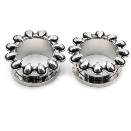 Auskarai tuneliai Claws Silver, 2vnt; 8mm, 10mm, 12mm, 14mm, 16mm, 19mm, 22mm Auskarai tuneliai Claws Silver, 2vnt; 8mm, 10mm, 12mm, 14mm, 16mm, 19mm, 22mm