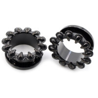 Auskarai tuneliai Claws Black, 2vnt; 8mm, 10mm, 12mm, 14mm, 16mm, 19mm, 22mm