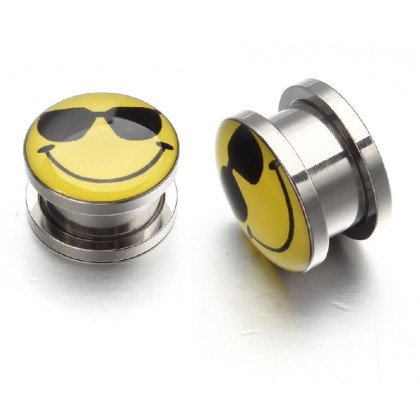Auskarai tuneliai Happy Smile, 2vnt; 6mm, 8mm, 10mm, 12mm, 14mm, 16mm, 18mm Auskarai tuneliai Happy Smile, 2vnt; 6mm, 8mm, 10mm, 12mm, 14mm, 16mm, 18mm
