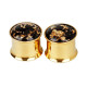 Auskarai tuneliai 3D Space Gold, 2vnt; 6mm, 8mm, 10mm, 12mm, 14mm, 16mm, 18mm, 20mm, 22mm, 25mm