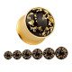 Auskarai tuneliai 3D Space Gold, 2vnt; 6mm, 8mm, 10mm, 12mm, 14mm, 16mm, 18mm, 20mm, 22mm, 25mm
