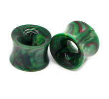 Auskarai tuneliai Glass Green Forest 2vnt; 8mm, 10mm, 12mm, 14mm