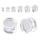 Auskarai tuneliai Acryl Water Transparent, 2vnt; 6mm, 8mm, 10mm, 12mm, 14mm, 16mm, 18mm, 20mm