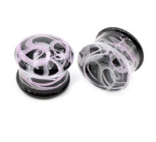 Auskarai tuneliai Glass Steam Purple 2vnt; 8mm, 10mm, 12mm, 14mm