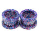 Auskarai tuneliai Marble Blue, 2vnt; 6mm, 8mm, 10mm, 12mm, 14mm, 16mm