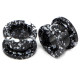 Auskarai tuneliai Marble Black, 2vnt; 6mm, 8mm, 10mm, 12mm, 14mm, 16mm