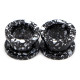 Auskarai tuneliai Marble Black, 2vnt; 6mm, 8mm, 10mm, 12mm, 14mm, 16mm
