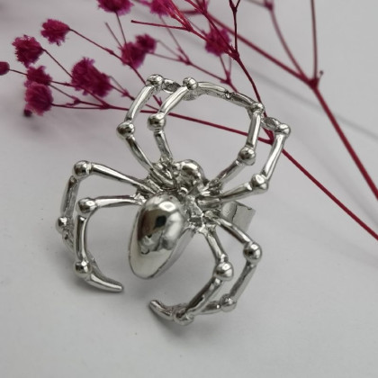 Žiedas Spider Big Silver; 17.5-21 pritaikomo dydžio Žiedas Spider Big Silver; 17.5-21 pritaikomo dydžio