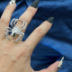 Žiedas Spider Big Silver; 17.5-21 pritaikomo dydžio