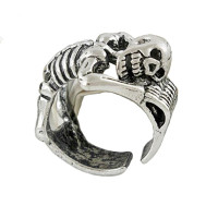 Žiedas Lazy Skull Silver; 17-20 pritaikomo dydžio