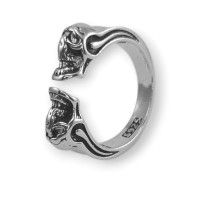 Žiedas Fire Skull Silver; 17.5-20 pritaikomo dydžio