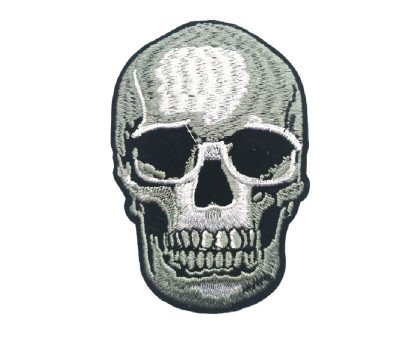 Antsiuvas medžiaginis Old Skull; 7x10cm